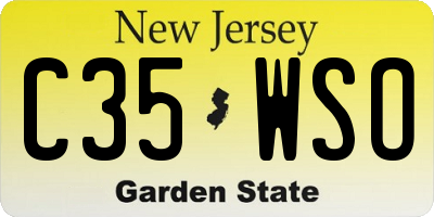 NJ license plate C35WSO