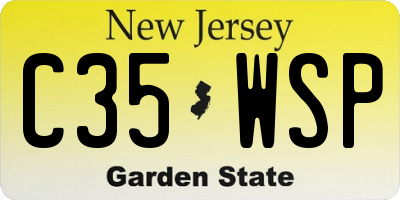 NJ license plate C35WSP