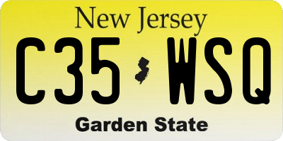 NJ license plate C35WSQ