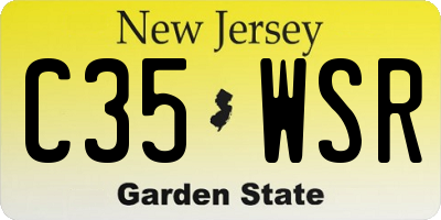 NJ license plate C35WSR