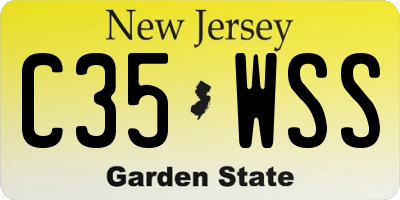 NJ license plate C35WSS