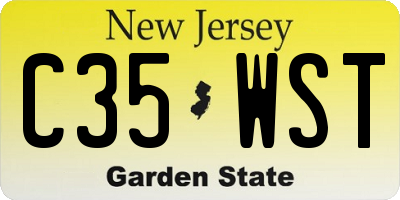 NJ license plate C35WST