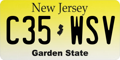 NJ license plate C35WSV