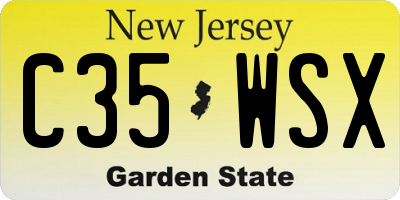 NJ license plate C35WSX