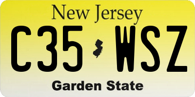 NJ license plate C35WSZ