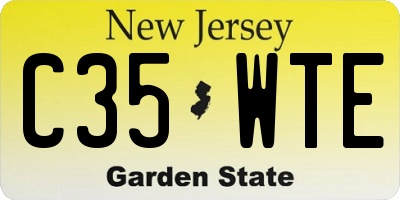 NJ license plate C35WTE