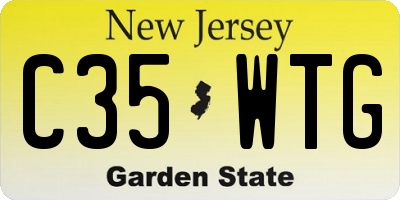 NJ license plate C35WTG