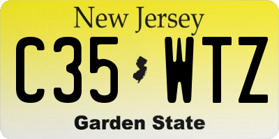 NJ license plate C35WTZ