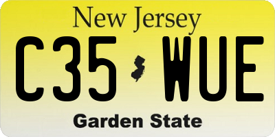 NJ license plate C35WUE