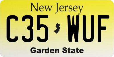 NJ license plate C35WUF