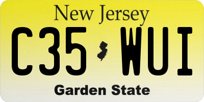 NJ license plate C35WUI