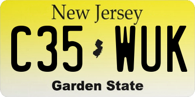 NJ license plate C35WUK