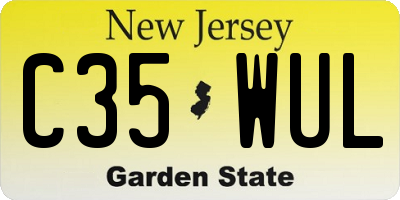 NJ license plate C35WUL