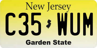 NJ license plate C35WUM