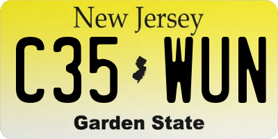 NJ license plate C35WUN