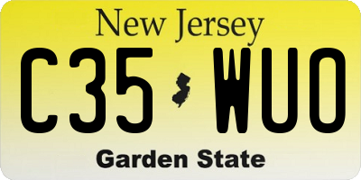 NJ license plate C35WUO