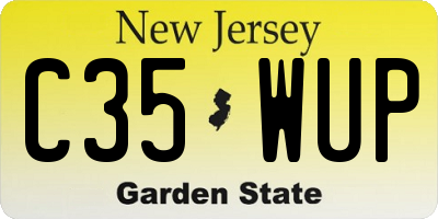 NJ license plate C35WUP
