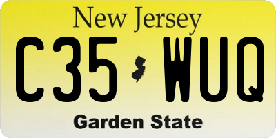 NJ license plate C35WUQ