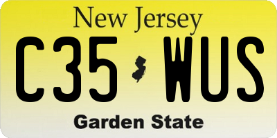 NJ license plate C35WUS