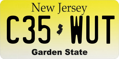 NJ license plate C35WUT