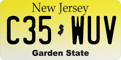 NJ license plate C35WUV