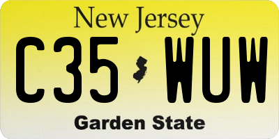 NJ license plate C35WUW