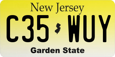 NJ license plate C35WUY