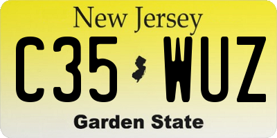 NJ license plate C35WUZ