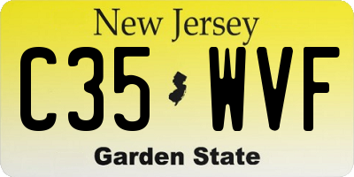 NJ license plate C35WVF