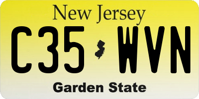 NJ license plate C35WVN