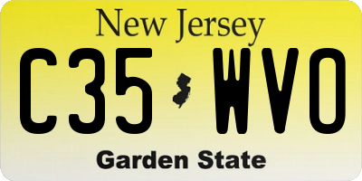 NJ license plate C35WVO