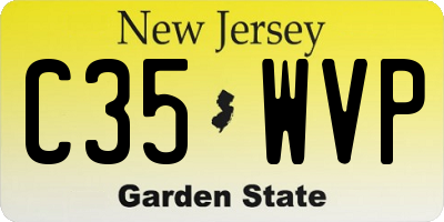 NJ license plate C35WVP