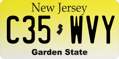 NJ license plate C35WVY