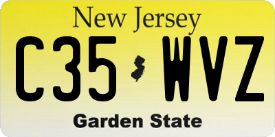 NJ license plate C35WVZ