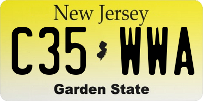 NJ license plate C35WWA
