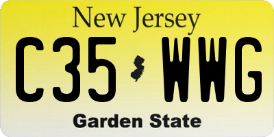 NJ license plate C35WWG