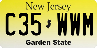 NJ license plate C35WWM
