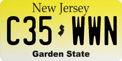 NJ license plate C35WWN