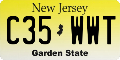 NJ license plate C35WWT