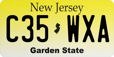 NJ license plate C35WXA