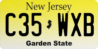 NJ license plate C35WXB