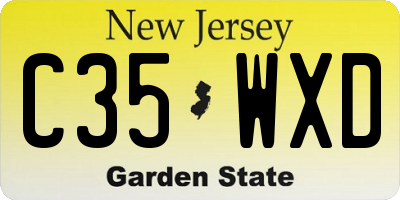NJ license plate C35WXD