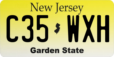 NJ license plate C35WXH