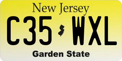 NJ license plate C35WXL