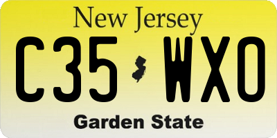 NJ license plate C35WXO