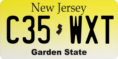 NJ license plate C35WXT