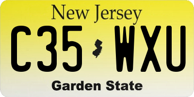 NJ license plate C35WXU