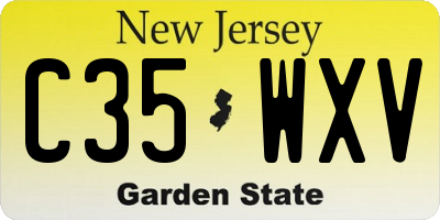 NJ license plate C35WXV
