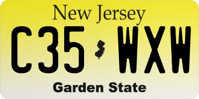 NJ license plate C35WXW
