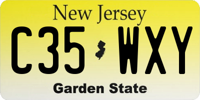 NJ license plate C35WXY